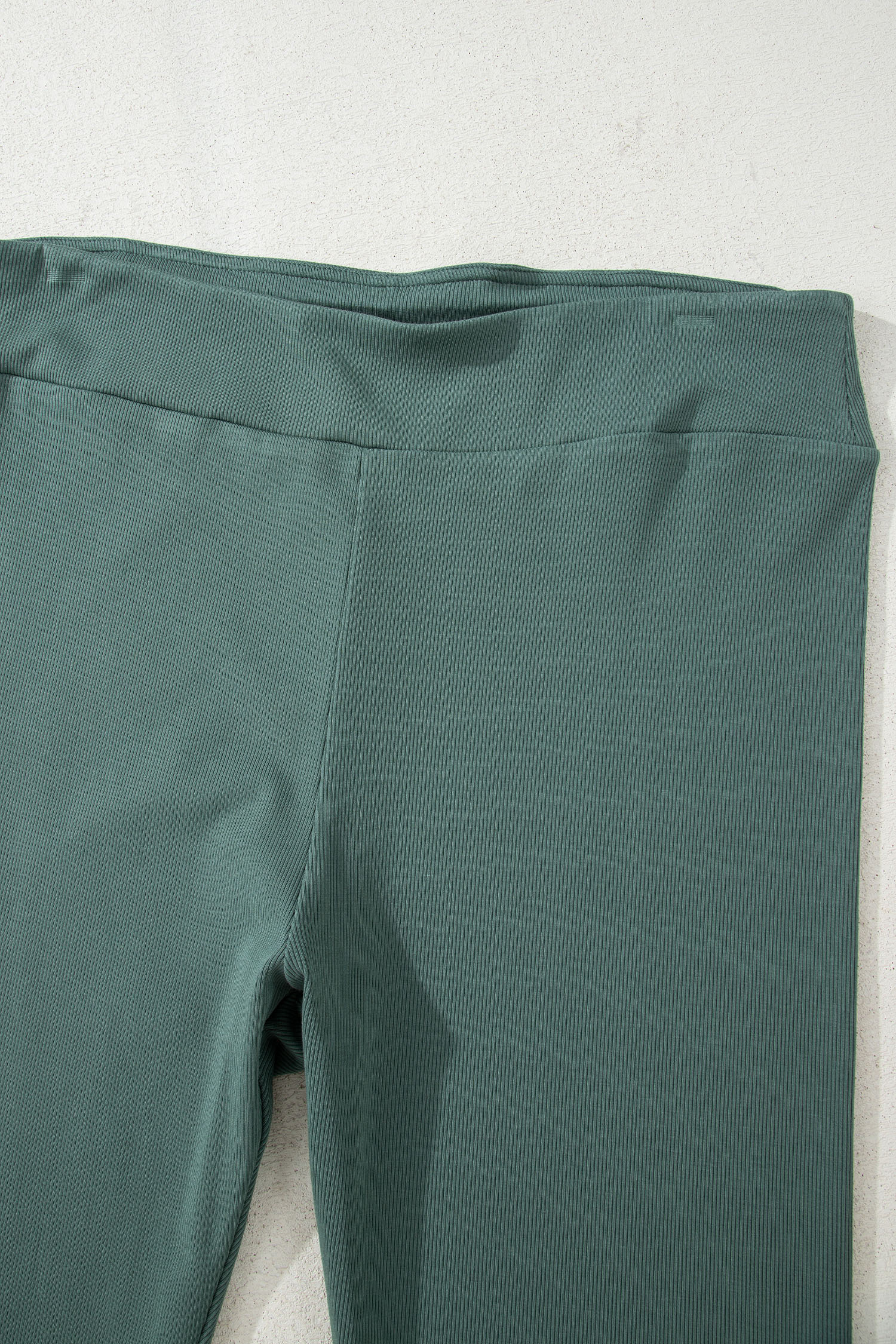 Jet Stream Solid Color Oversize Slit Sweatshirt Ribbed Leggings 2pcs Set - Image 29