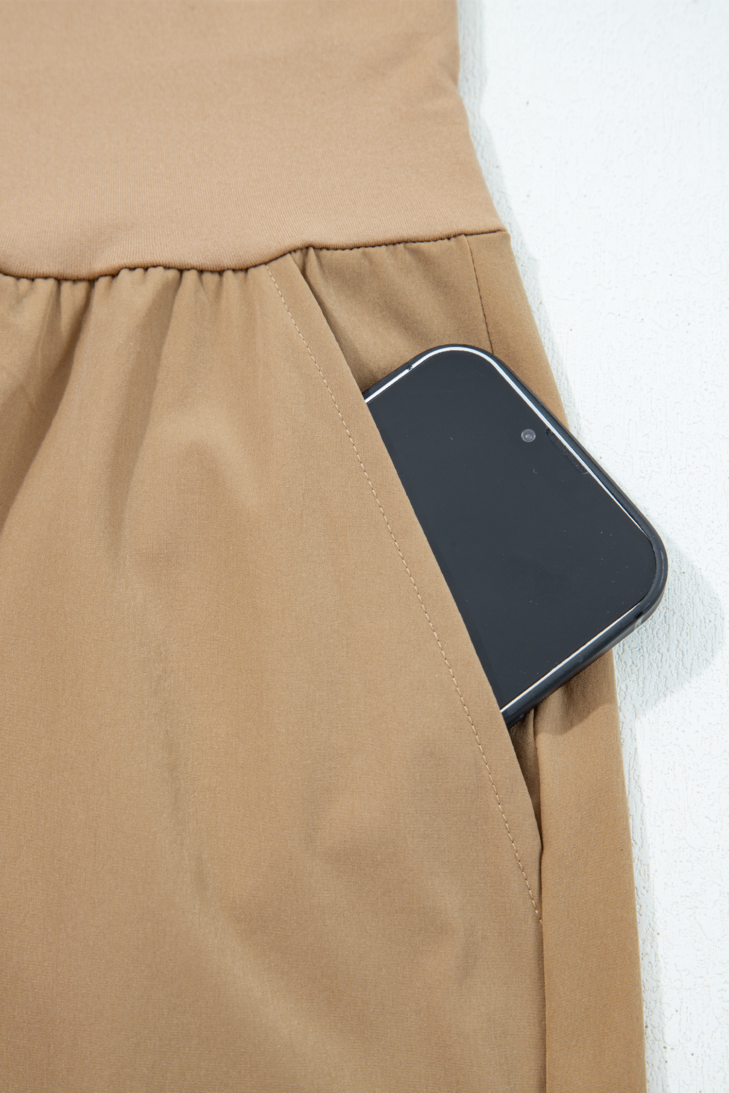 Black Elastic High Waist Pocketed Cargo Jogger Pants - Image 9