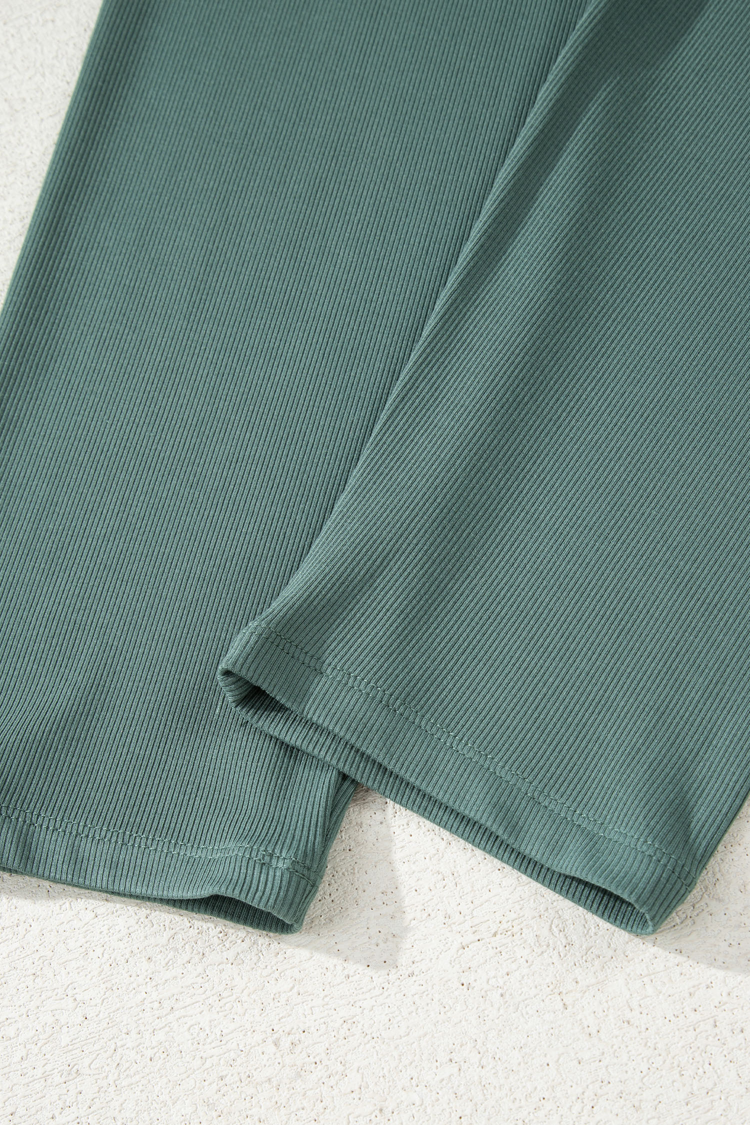 Jet Stream Solid Color Oversize Slit Sweatshirt Ribbed Leggings 2pcs Set - Image 31